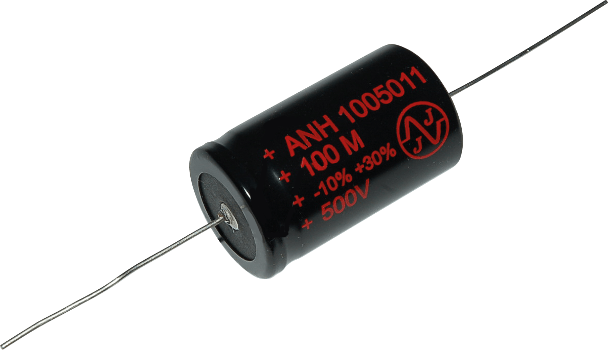 Appearance picture of black electrolytic capacitor